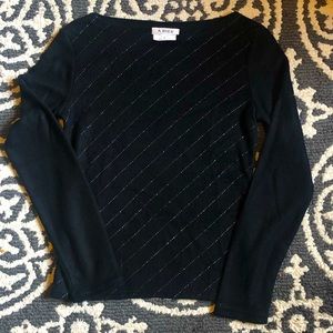 A.Byer long sleeve black metallic shirt. Size M.